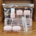 Aangepaste cosmetisch plastic lege draagbare flesreizen set